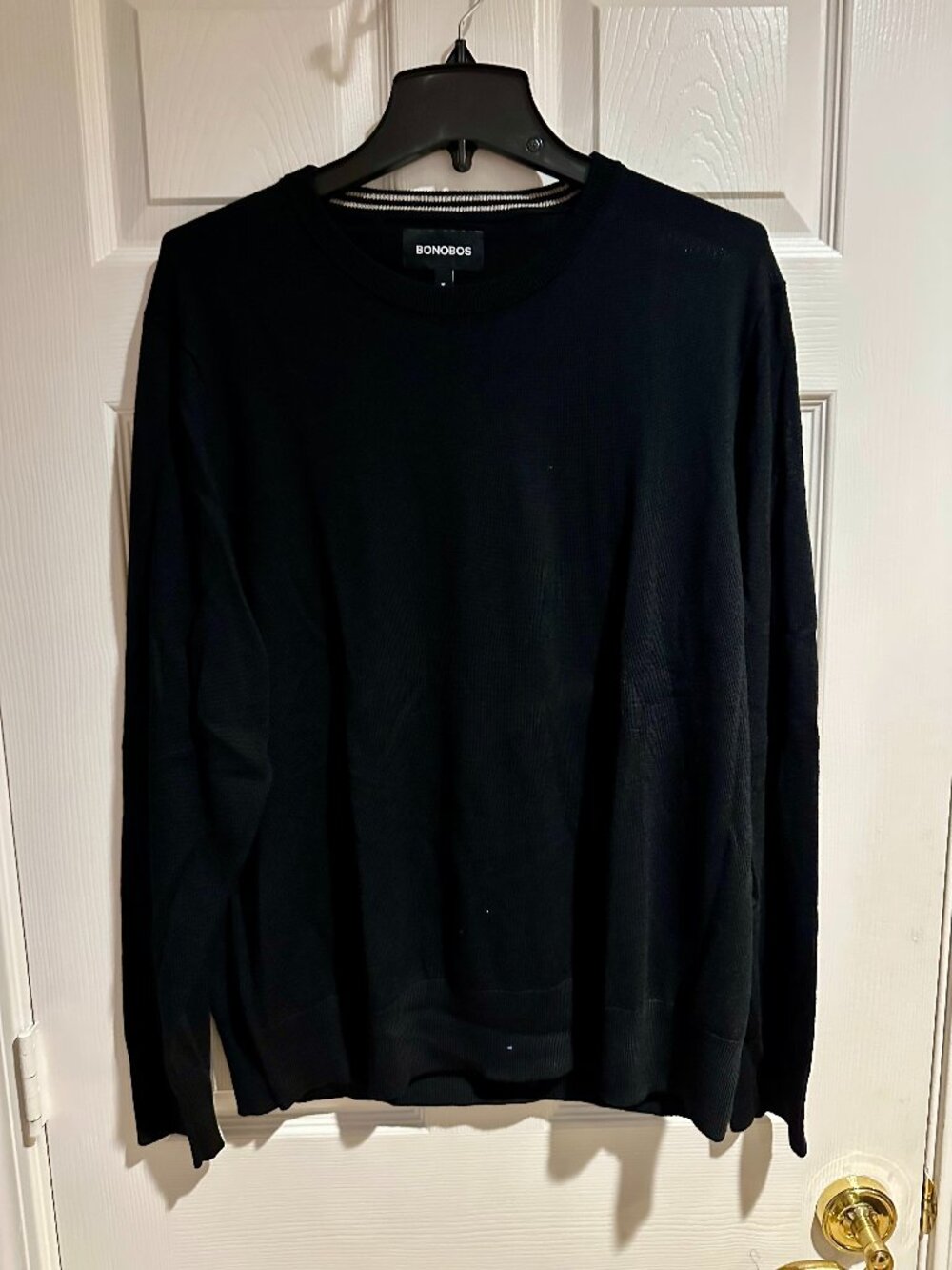 Bonobos Washable Merino Crewneck Sweater – Men’s XL – Black – 100% Merino Wool